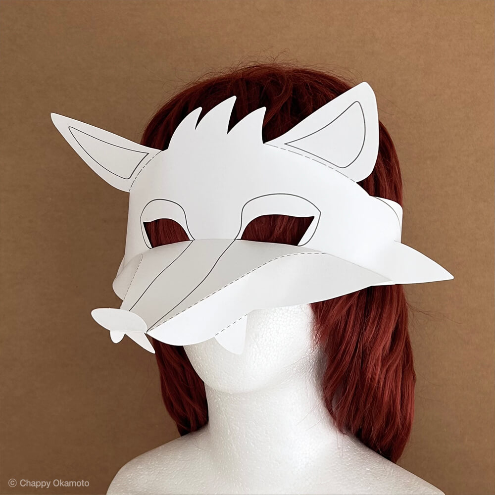 ニホンオオカミ紙製仮面